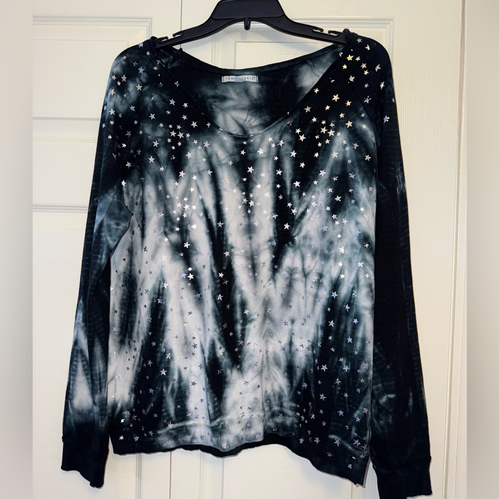 Tempo Paris Tie Dye Star Print Pullover Top